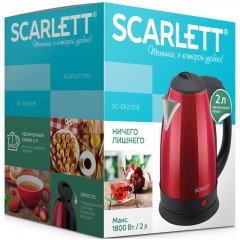 Чайник электрический Scarlett SC-EK21S76, 2л, 1800Вт, нержавеющая сталь, красный Чайник электрический Scarlett SC-EK21S76, 2л, 1800Вт, нержавеющая сталь, красный - фото 6