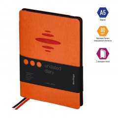 Ежедневник недатированный, А5, 136л., кожзам, Berlingo "Color Zone", черн. срез, с резинкой, оранжевый Ежедневник недатированный, А5, 136л., кожзам, Berlingo "Color Zone", черн. срез, с резинкой, оранжевый - фото 2