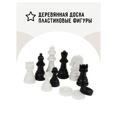 Набор игр ТРИ СОВЫ 2в1 "Шахматы, шашки", обиходные, пластиковые с деревянной доской 29*29см Набор игр ТРИ СОВЫ 2в1 "Шахматы, шашки", обиходные, пластиковые с деревянной доской 29*29см - фото 4