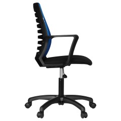 Кресло оператора Helmi HL-M16 "Webstar", спинка ткань-сетка синяя/сиденье ткань черная - фото 3