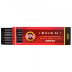 Сепия Koh-I-Noor "Gioconda", коричневая темная, стержень, 5,6мм, 6шт., пластик короб