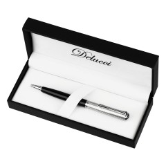 Ручка шариковая Delucci "Intrigo" синяя, 1,0мм, корпус серебро/черный, поворотн., подарочная упаковка Ручка шариковая Delucci "Intrigo" синяя, 1,0мм, корпус серебро/черный, поворотн., подарочная упаковка - фото 3