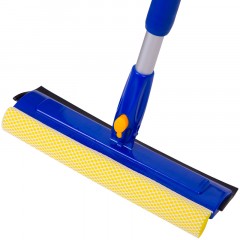 Стекломойка OfficeClean Professional, вращающ., телеск. ручка, раб. часть 25см (стяжка,губка,ручка) - фото 3