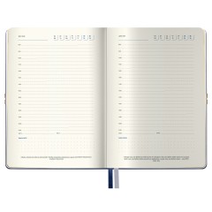 Ежедневник недатированный, А5, 136л., кожзам, Berlingo "Casual Gold", с резинкой, синий, золотой срез - фото 4