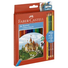 Карандаши цветные Faber-Castell "Замок", 36цв., шестигр., заточ.+6цв.+ч/г кар.+точилка, картон, европодвес Карандаши цветные Faber-Castell "Замок", 36цв., шестигр., заточ.+6цв.+ч/г кар.+точилка, картон, европодвес - фото 6