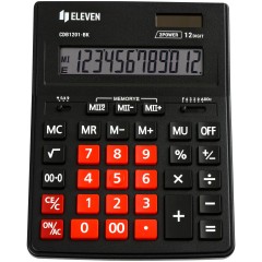 Калькулятор настольный Eleven Business Line CDB1201-BK/RD, 12 разрядов, двойное питание, 155*205*35мм, черный/красный Калькулятор настольный Eleven Business Line CDB1201-BK/RD, 12 разрядов, двойное питание, 155*205*35мм, черный/красный - фото 2