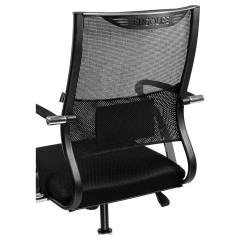 Кресло оператора Метта ErgoLife Sit Air M3-290K, ткань-сетка черная, механизм качания, хром Кресло оператора Метта ErgoLife Sit Air M3-290K, ткань-сетка черная, механизм качания, хром - фото 4