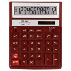 Калькулятор настольный Eleven SDC-888X-RD, 12 разрядов, двойное питание, 158*203*31мм, красный Калькулятор настольный Eleven SDC-888X-RD, 12 разрядов, двойное питание, 158*203*31мм, красный - фото 2