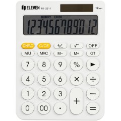 Калькулятор настольный Eleven RK-2311-WH, 12 разрядов, двойное питание, 143*192*26мм, белый Калькулятор настольный Eleven RK-2311-WH, 12 разрядов, двойное питание, 143*192*26мм, белый - фото 2