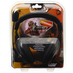 Наушники с микрофоном Smartbuy Commando, с регулятором громкости, 2,5м, черный - фото 3