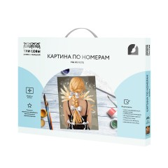 Картина по номерам на холсте ТРИ СОВЫ "Девушка с букетом колосьев", 30*40, с акриловыми красками и кистями - фото 2