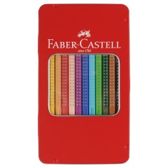 Карандаши цветные Faber-Castell "Grip", 12цв., трехгран., заточен., метал. кор. Карандаши цветные Faber-Castell "Grip", 12цв., трехгран., заточен., метал. кор. - фото 3