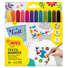 Набор фломастеров для ткани JOVI "Decor textil" 12цв., картон. уп., европодвес Набор фломастеров для ткани JOVI "Decor textil" 12цв., картон. уп., европодвес - фото 2