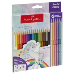 Карандаши цветные Faber-Castell "Unicorn", 18цв., шестигр., заточ.+6 паст. цв., картон, европодвес Карандаши цветные Faber-Castell "Unicorn", 18цв., шестигр., заточ.+6 паст. цв., картон, европодвес - фото 5