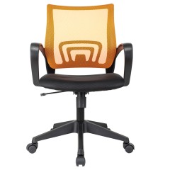 Кресло оператора Helmi HL-M95 (695) "Airy", спинка сетка оранжевая/сиденье ткань TW черная, механизм качания - фото 2