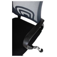 Кресло оператора Helmi HL-M95 R (695) "Airy", СН, спинка сетка серая/сиденье ткань TW черная, пиастра - фото 6