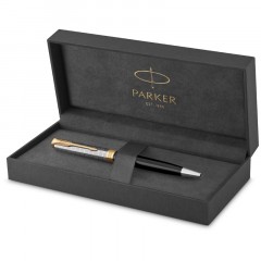 Ручка шариковая Parker "Sonnet Premium Metal&Black GT" черная, 1,0мм, поворот., подарочная упаковка - фото 3