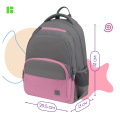 Рюкзак Berlingo U3 "Grey-pink" 41*29,5*13,5см, 2 отделения, 4 кармана, эргономичная спинка Рюкзак Berlingo U3 "Grey-pink" 41*29,5*13,5см, 2 отделения, 4 кармана, эргономичная спинка - фото 3