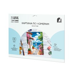 Картина по номерам на картоне ТРИ СОВЫ "Греческая улочка", 30*40, с акриловыми красками и кистями Картина по номерам на картоне ТРИ СОВЫ "Греческая улочка", 30*40, с акриловыми красками и кистями - фото 2