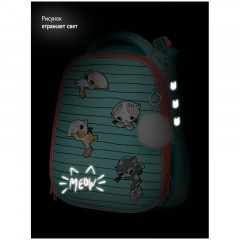 Ранец Berlingo Expert Max "Kittens green" 37*28*16см, 2 отделения, анатомическая спинка, дождевик в комплекте - фото 10