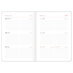 Еженедельник датированный 2026г., А5, 80л., твердый переплет, кожзам, BG "Замша", сливовый - фото 7