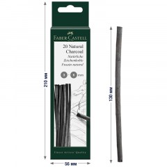 Уголь натуральный Faber-Castell "Pitt", ? 3-6мм, круглый, 20шт., картон. упаковка Уголь натуральный Faber-Castell "Pitt", ? 3-6мм, круглый, 20шт., картон. упаковка - фото 3
