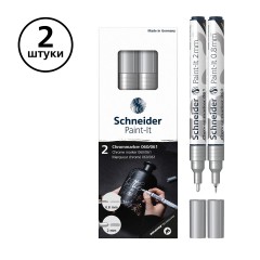 Набор маркеров для декорирования Schneider "Paint-It 060/061" 2шт., хром, 0,8мм + 2мм, картон. упаковка - фото 2