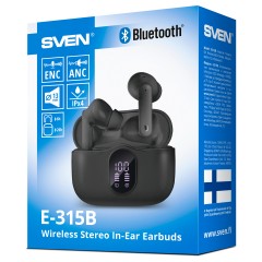 Наушники с микрофоном беспроводные Sven E-315B, TWS Bluetooth, разъем Type-C, черный - фото 7