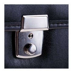 Портфель OfficeSpace "Rotterdam", люкс кожзам, черный, 3 отделения, метал. замок, с ремнем Портфель OfficeSpace "Rotterdam", люкс кожзам, черный, 3 отделения, метал. замок, с ремнем - фото 3