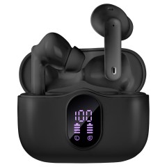 Наушники с микрофоном беспроводные Sven E-315B, TWS Bluetooth, разъем Type-C, черный