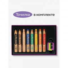 Карандаши цветные Гамма "Малыш", 08цв., утолщенные, заточен., с точилкой, картон. упаковка, европодвес Карандаши цветные Гамма "Малыш", 08цв., утолщенные, заточен., с точилкой, картон. упаковка, европодвес - фото 3