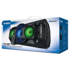 Колонка портативная Sven PS-680, 65W, Bluetooth, FM, USB, microSD, LED-дисплей, пульт, караоке, подсветка, черный Колонка портативная Sven PS-680, 65W, Bluetooth, FM, USB, microSD, LED-дисплей, пульт, караоке, подсветка, черный - фото 3