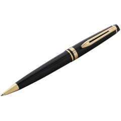 Ручка шариковая Waterman "Expert Black Lacquer GT" синяя, 1,0мм, подарочная упаковка