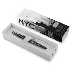 Ручка шариковая Parker "Jotter New York Black CT" синяя, 1,0мм, кнопочн., подарочная упаковка - фото 4
