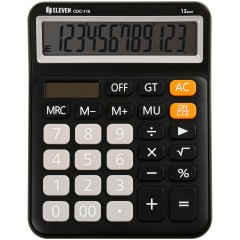 Калькулятор настольный Eleven CDC-110-BK, 12 разрядов, двойное питание, 125*160*28мм, черный Калькулятор настольный Eleven CDC-110-BK, 12 разрядов, двойное питание, 125*160*28мм, черный - фото 2