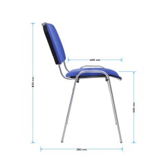 Стул Helmi HL-F01 "Изо", каркас хром, обивка ткань синяя с черным - фото 4