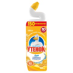 Средство для уборки туалета 900 мл ТУАЛЕТНЫЙ УТЕНОК "Цитрусовый", 696895