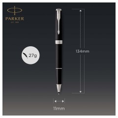Ручка-роллер Parker "Sonnet Matte Black CT" черная, 0,8мм, подарочная упаковка - фото 3