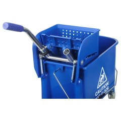 Тележка уборочная-ведро OfficeClean Professional, 2 секции, 20л, прямоугол., механич. отжим, синяя - фото 3