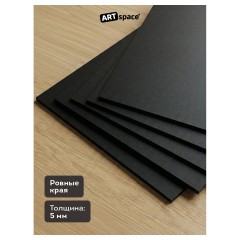 Пенокартон черный матовый, 30*40 см., ArtSpace, 5 листов, толщина 5 мм, в гофрокоробе - фото 3