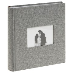 Фотоальбом 200 фото 10*15см, ArtSpace "Gray", бумажные страницы, ткань с окном