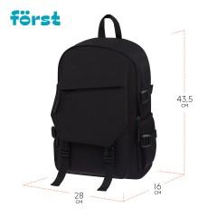 Рюкзак F?rst F-City "Black Spirit" 43,5*28*16см, 1 отделение, 5 карманов, уплотненная спинка - фото 8