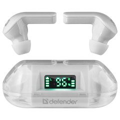 Наушники с микрофоном беспроводные Defender Twins 916, Bluetooth, разъем Type-C, белый - фото 5