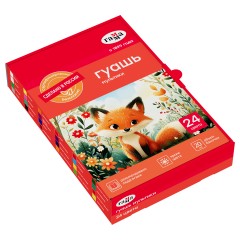 Гуашь Гамма "Мультики", 24 цвета, 20мл, картон. упаковка, NEW