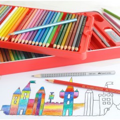 Карандаши цветные Faber-Castell "Замок", 60цв., шестигр., заточ.+2ч/г кар. Grip+ластик+точилка, метал. коробка Карандаши цветные Faber-Castell "Замок", 60цв., шестигр., заточ.+2ч/г кар. Grip+ластик+точилка, метал. коробка - фото 2
