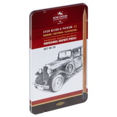 Набор карандашей ч/г Koh-I-Noor "1512" 12шт., 8B-2H, металл. пенал, с неокрашенным корпусом Набор карандашей ч/г Koh-I-Noor "1512" 12шт., 8B-2H, металл. пенал, с неокрашенным корпусом - фото 3