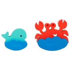 Игрушка-конструктор для купания ТРИ СОВЫ "Краб и кит", EVA, 6 элементов, 2 игрушки - фото 4