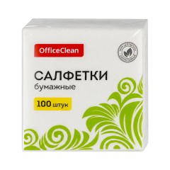 Салфетки бумажные OfficeClean, 1 слойн., 24*24см, белые, 100шт. - фото 2
