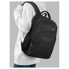 Рюкзак Berlingo City "Strict black" 42*29*17см, 2 отделения, 3 кармана, отделение для ноутбука, эргономическая спинка - фото 3