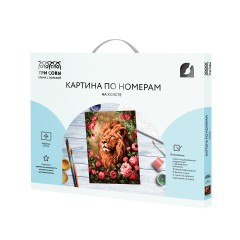 Картина по номерам на холсте ТРИ СОВЫ "Царь зверей в цветах", 40*50, с акриловыми красками и кистями Картина по номерам на холсте ТРИ СОВЫ "Царь зверей в цветах", 40*50, с акриловыми красками и кистями - фото 2
